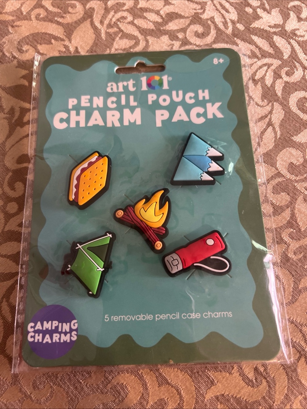 Art 101 Pencil Pouch Charm Pack NEW Camping Charms * Tent*Mountains*Camp Fire